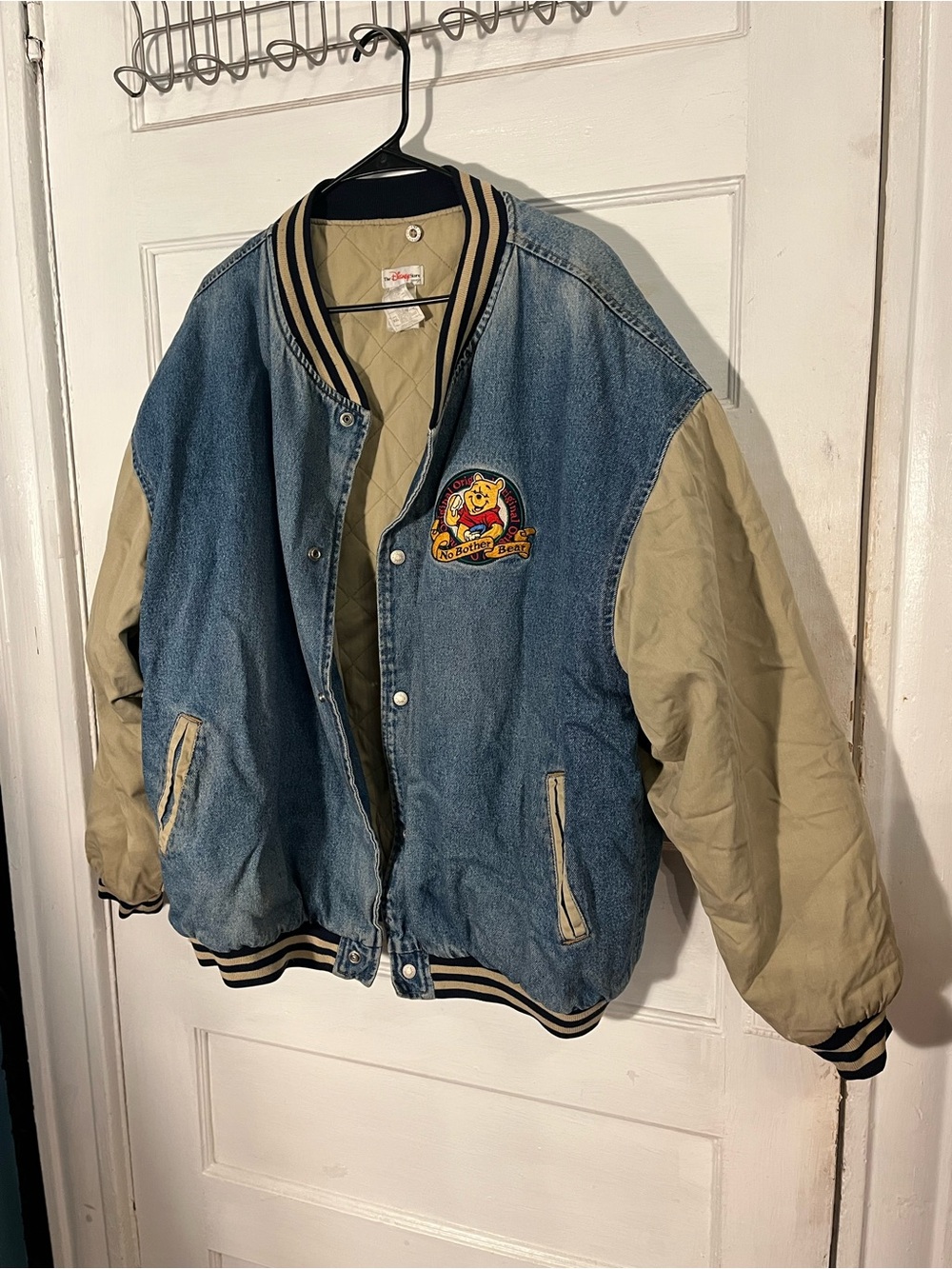 Vintage 90’s Disney Winnie the Pooh denim varsity jacket